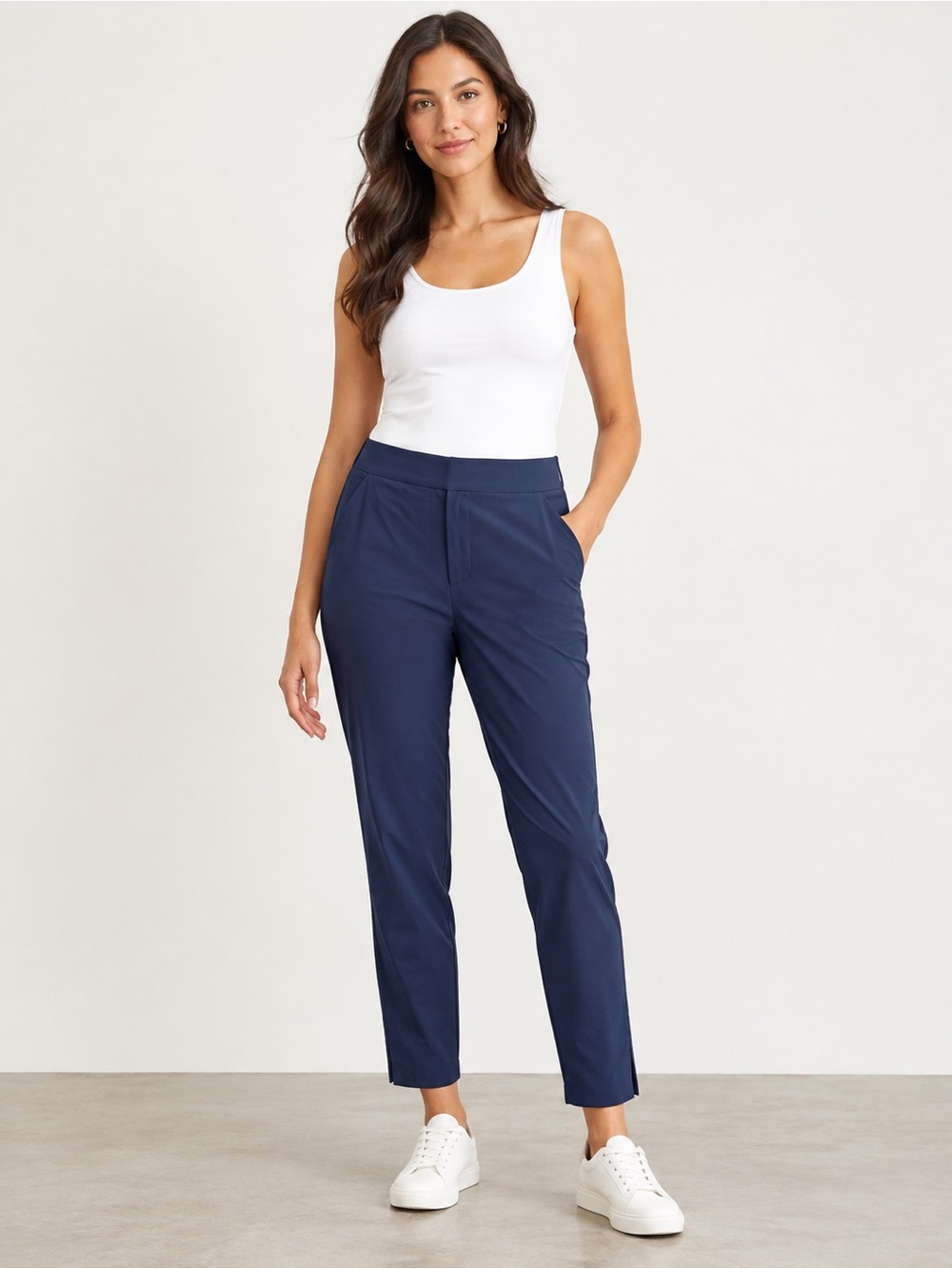 Athleta Endless High Rise Navy Blue Travel Commuter Pants Size 8